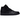 Jordan 1 Mid Triple Black baskets vue de profil avec empeigne entièrement en cuir noir, lacets noirs et logo Jordan Wings sur le côté