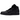 Jordan 1 Mid Triple Black baskets vue latérale avec empeigne en cuir noir, logo Air Jordan emblématique, semelle assortie et lacets noirs assortis.