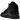 Jordan 1 Mid Triple Black baskets vue sous un angle élégant avec une empeigne en cuir noir, lacets assortis et logo iconique sur le côté.