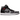 Air Jordan 1 Mid Shadow Red baskets en vue latérale avec tige en cuir gris et noir, logo rouge sur la languette, semelle intermédiaire blanche et noire.