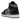 Air Jordan 1 Mid Shadow Red baskets vue latérale avec empeigne en cuir noir, empiècements gris, Swoosh rouge et semelle intermédiaire blanche.