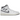 Air Jordan 1 Mid Neutral Grey baskets en vue latérale, avec empeigne en cuir blanc, détails en daim gris et semelle extérieure assortie.