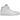 Air Jordan 1 Mid Triple White baskets en vue latérale, conçues en cuir entièrement blanc avec des lacets blancs et une semelle extérieure assortie.