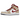 Air Jordan 1 Mid Light Curry Cardinal baskets vue latérale avec daim beige, base en cuir blanc, Swoosh rouge et semelle en caoutchouc blanc
