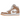 Air Jordan 1 Mid Tan Gum baskets vue latérale avec empeigne en daim beige, semelle intermédiaire blanche, logo Nike et semelle gomme