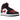Air Jordan 1 Mid Black Fire Red baskets vue latérale avec empeigne en cuir noir, accents rouge feu, semelle intermédiaire blanche et logo Jumpman.