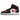 Air Jordan 1 Mid Black Fire Red baskets en vue latérale avec le bloc de couleur classique rouge et noir, une semelle intermédiaire blanche.