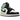 Baskets Air Jordan 1 Mid Pastel Black Toe en vue latérale avec des empiècements pastel, une pointe noire et une semelle intermédiaire blanche