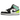Air Jordan 1 Mid Pastel Black Toe baskets vue latérale avec des détails pastel, empeigne en cuir blanc, swoosh noir et semelle blanche