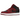 Air Jordan 1 Mid Team Red Black White baskets vue latérale avec panneaux en cuir rouge, logo swoosh noir et semelle intermédiaire blanche.