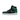 Air Jordan 1 Retro High Pine Green Black baskets vue latérale avec panneaux en cuir vert, Swoosh noir et semelle intermédiaire blanche