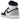 Air Jordan 1 Retro High OG Bleached Coral baskets en vue latérale avec cuir blanc, panneaux en daim gris, Swoosh noir et lacets blancs.