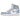 Air Jordan 1 Retro High Hyper Royal Smoke Grey baskets vue latérale avec suède bleu, renforts gris, lacets blancs et semelle intermédiaire blanche