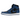 Air Jordan 1 Retro High OG Dark Marina Blue baskets en vue latérale avec cuir bleu et noir, semelle intermédiaire blanche et semelle extérieure bleue