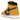 Air Jordan 1 Retro High Pollen baskets de profil avec une tige en cuir jaune et noir, des lacets assortis et une semelle blanche