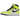 Baskets Air Jordan 1 Retro High OG Visionaire vue de profil avec empeigne en cuir jaune néon, superpositions noires et semelle blanche.