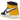 Air Jordan 1 Retro High OG Taxi baskets vue de profil avec panneaux en cuir jaune et noir emblématiques, semelle intermédiaire blanche et semelle jaune.