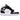 Air Jordan 1 Mid White Black Light Arctic Pink baskets vue latérale avec panneaux blancs, cuir noir, détails rose pâle et lacets assortis