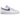 Nike Air Force 1 Low '07 LV8 White Deep Royal Blue baskets de profil avec une tige en cuir blanc et des détails bleus