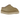 UGG Tasman Slipper Antilope baskets en vue inclinée avec tige en daim marron, détail tressé brodé sur le col et doublure douce