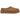 UGG Tasman Slipper Chestnut baskets en vue angulaire avec tige en daim marron, détail brodé tressé emblématique sur le col et semelle résistante