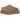 UGG Tasman Slipper Caribou baskets en vue latérale, en daim marron clair avec le bord tressé emblématique et une doublure douce
