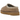 UGG Tasman Slipper Caribou baskets vue sous un angle avec empeigne en daim beige, bordure tressée emblématique et intérieur doux