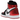 Jordan 1 High OG Ruby baskets en vue laterale avec une tige en cuir rouge et blanc, un logo swoosh et une semelle blanche