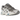 ASICS Gel-NYC Steeple Grey Cream baskets en profil latéral avec une tige en mesh gris, des détails crème et des lacets