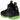 Nike Air Foamposite One Black Volt baskets de profil avec une tige noire, des lacets et des details visibles