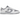 Nike Dunk Low Retro White Grey baskets en vue laterale avec une tige en cuir blanc et gris, des lacets et une semelle en caoutchouc