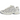 Nike P-6000 Light Bone baskets en vue sous angle avec empeigne en mesh gris clair, détails argentés et semelle blanche