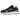 New Balance 9060 Black White baskets en vue angulaire avec tige en mesh noir, details en cuir blanc, semelle epaisse et logo N