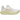 ASICS Gel-Nimbus 27 White Fawn baskets de profil avec une tige en mesh blanc, des details beiges et argentes et une semelle epaisse