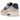 Nike Air Max 90 Coconut Milk Deep Royal Blue baskets en profil lateral avec une tige écru, un swoosh bleu et une unité Air visible