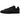 Adidas Stan Smith Triple Black baskets de profil avec une tige en cuir noir mat, des lacets ton sur ton et une semelle plate assortie.