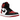 Jordan 1 High OG Ruby baskets en vue laterale avec une tige en cuir rouge, des details blancs et une semelle classique
