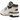 New Balance 550 White Dark Olivine baskets en profil latéral avec une tige en cuir blanc, des détails vert foncé et des lacets