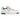 New Balance 550 White Classic Green baskets de profil avec une tige en cuir blanc et des details verts ainsi que des lacets