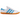 Adidas Hamburg White Sky Rush baskets de profil avec tige en cuir blanc, details bleus, inscriptions dorees et semelle gomme