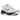 Nike Vomero Plus White Black Cool Grey baskets de profil avec une tige blanche, des details noirs et des lacets