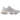 New Balance 9060 Raincloud Truffle Salt baskets en vue sous angle avec tige en suède gris, semelle intermédiaire épaisse et logo N
