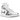 Jordan 1 Mid SE Metallic Silver baskets de profil avec des empiècements en cuir argenté brillant et des lacets noirs