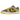 Nike Dunk Low Dusty Olive baskets en vue sous angle avec tige en cuir vert olive, détails marron et orange et semelle intercalaire blanche.