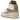 Jordan 2 Retro Craft Sunset Haze baskets de profil avec une tige en cuir beige clair, des lacets et une semelle.
