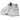 New Balance 530 Grey Matter Sea Blue baskets de profil avec une tige en mesh gris et des détails bleus