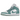 Jordan 1 Mid White Cannon baskets en vue latérale avec une tige en cuir blanc, des détails bleu clair et des lacets