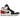 Baskets Air Jordan 1 Mid SE Red Black Toe en vue latérale avec panneaux en cuir rouge et blanc, Swoosh noir et semelle intermédiaire blanche.