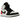 Air Jordan 1 Mid SE Red Black Toe baskets profil latéral avec cuir noir à l'avant, empiècements rouges au talon et logo Nike swoosh