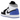 Air Jordan 1 Mid SE Royal Black Toe baskets en vue latérale avec cuir bleu et noir, semelle intermédiaire blanche et logo Swoosh iconique